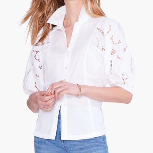 Nic & Zoe Eyelet Sleeves Shirt - Picture 5 of 6